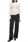 Enza Costa Cotton Mesh Slash Top In Chalk In White