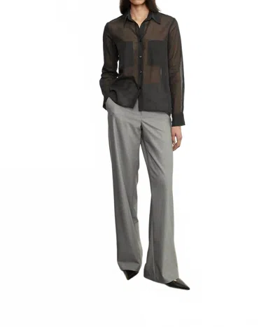 Enza Costa Cotton Organza Shirt In Black