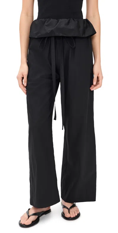 Enza Costa Cotton Peplum Pants Black