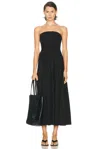 Enza Costa Cotton Resort Strapless Dress In Black