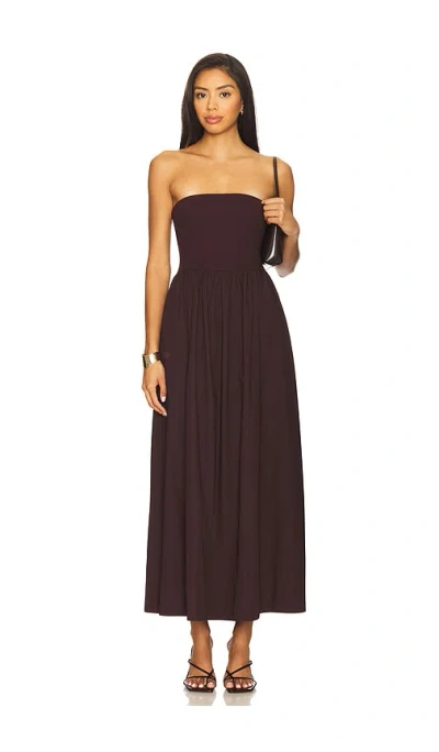Enza Costa Cotton Resort Strapless Dress In Burgundy