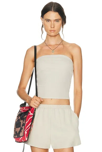 Enza Costa Cotton Rib Bandeau Top In Nude
