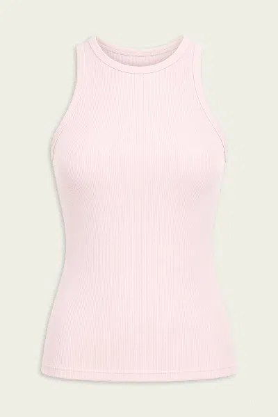 Enza Costa Cotton Rib Boy Tank In Cherry Blossom In Pink