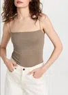 ENZA COSTA COTTON STRAPPY TANK IN OLIVE OIL