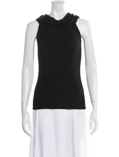 Pre-owned Enza Costa Cowl Neck Sleeveless Top In Black