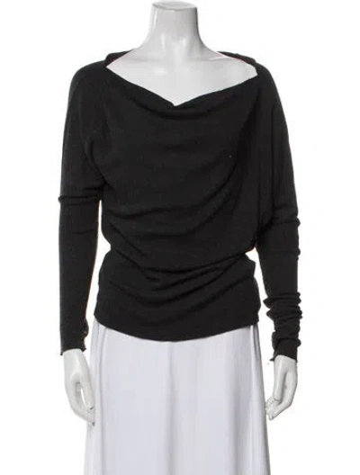 Pre-owned Enza Costa Cowl Neck Sweater In Black