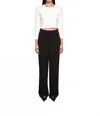 Enza Costa Crepe Essential Trouser In Black In Black