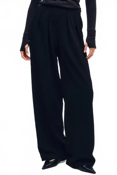Enza Costa Crepe Essential Trouser In Black In Blue