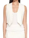 Enza Costa Crepe Resort Vest In Cream In White