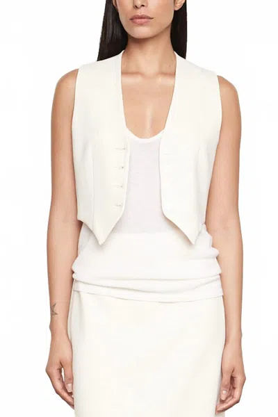 Enza Costa Crepe Sleeveless Vest In Cream In Beige