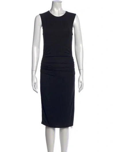 Pre-owned Enza Costa Crew Neck Knee-length Dress In Black