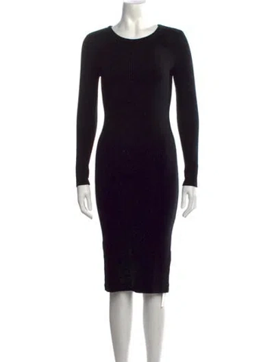 Pre-owned Enza Costa Crew Neck Knee-length Dress In Black