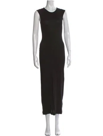 Pre-owned Enza Costa Crew Neck Long Dress In Black