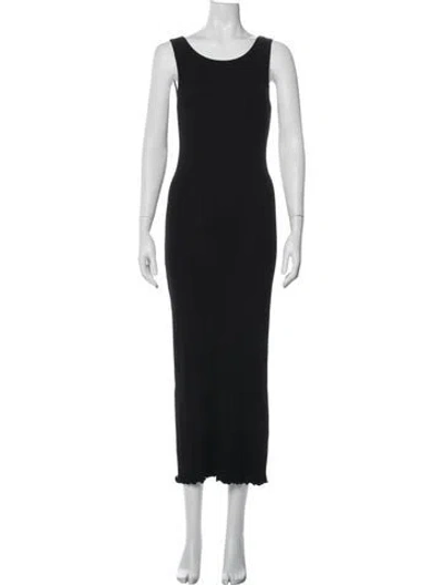 Pre-owned Enza Costa Crew Neck Long Dress In Black
