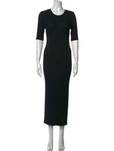 Pre-owned Enza Costa Crew Neck Long Dress In Black