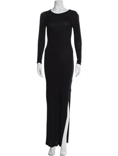 Pre-owned Enza Costa Crew Neck Long Dress In Blue