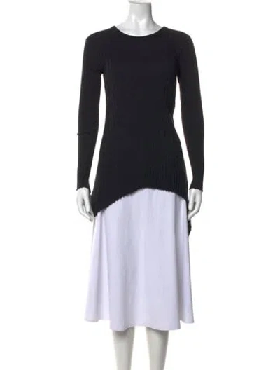 Pre-owned Enza Costa Crew Neck Long Sleeve Top In Blue