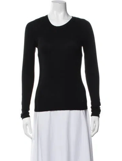 Pre-owned Enza Costa Crew Neck Long Sleeve Top In Blue