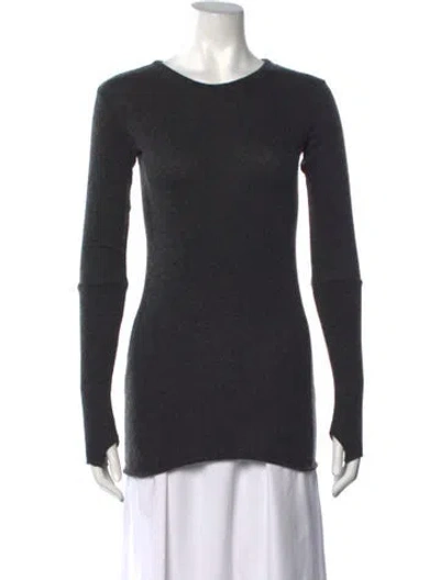 Pre-owned Enza Costa Crew Neck Long Sleeve Top In Grey