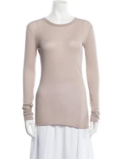 Pre-owned Enza Costa Crew Neck Long Sleeve Top In Pink