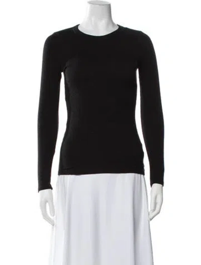Pre-owned Enza Costa Crew Neck Long Sleeve T-shirt In Black