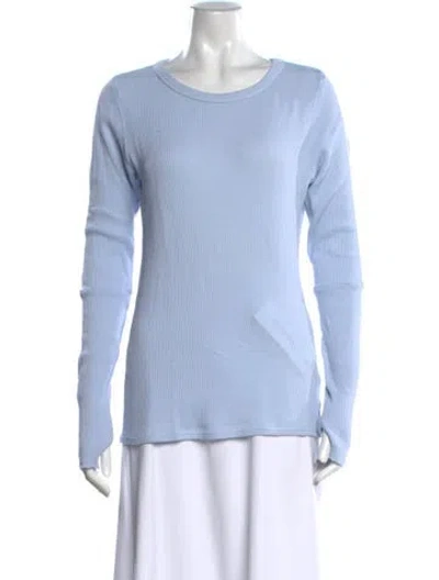 Pre-owned Enza Costa Crew Neck Long Sleeve T-shirt In Blue