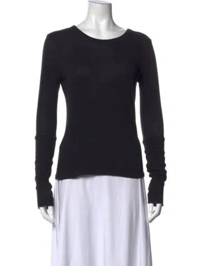 Pre-owned Enza Costa Crew Neck Long Sleeve T-shirt In Blue