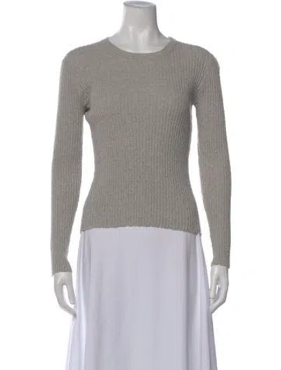Pre-owned Enza Costa Crew Neck Long Sleeve T-shirt In Gray