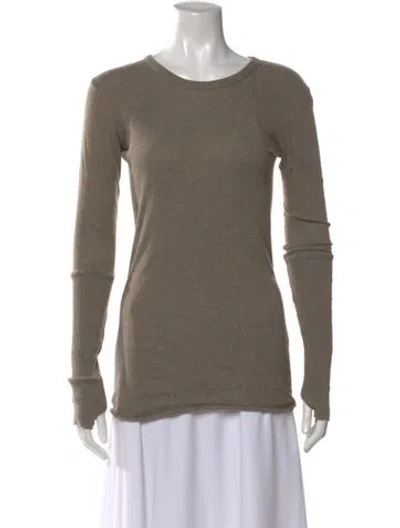 Pre-owned Enza Costa Crew Neck Long Sleeve T-shirt In Green