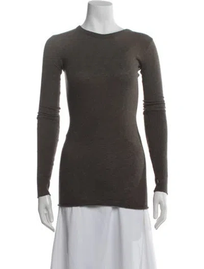 Pre-owned Enza Costa Crew Neck Long Sleeve T-shirt In Green