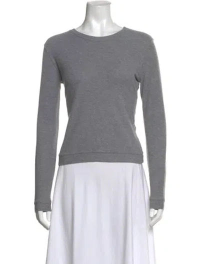 Pre-owned Enza Costa Crew Neck Long Sleeve T-shirt In Grey