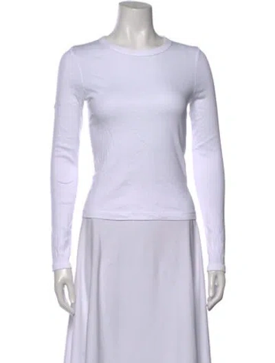 Pre-owned Enza Costa Crew Neck Long Sleeve T-shirt In White