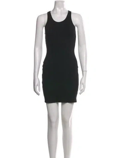 Pre-owned Enza Costa Crew Neck Mini Dress In Black
