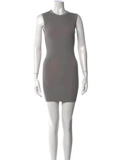 Pre-owned Enza Costa Crew Neck Mini Dress In Gray