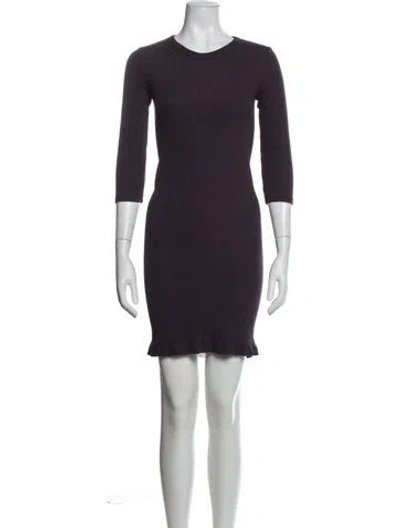 Pre-owned Enza Costa Crew Neck Mini Dress In Purple