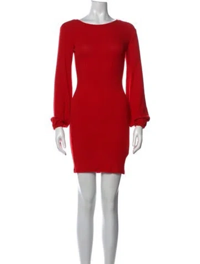 Pre-owned Enza Costa Crew Neck Mini Dress In Red