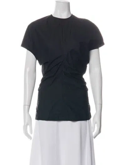 Pre-owned Enza Costa Crew Neck Short Sleeve Top In Black