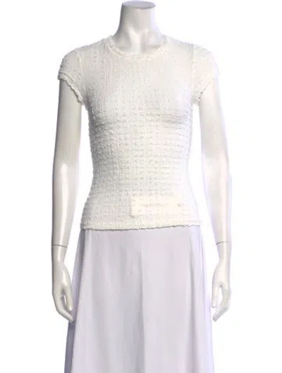 Pre-owned Enza Costa Crew Neck Short Sleeve Top In Neutrals