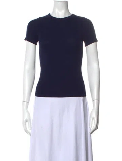 Pre-owned Enza Costa Crew Neck Short Sleeve T-shirt In Blue