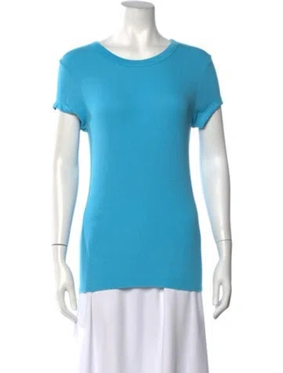 Pre-owned Enza Costa Crew Neck Short Sleeve T-shirt In Blue