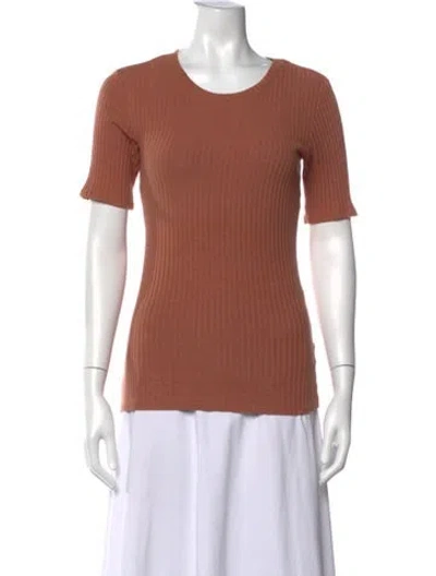 Pre-owned Enza Costa Crew Neck Short Sleeve T-shirt In Brown