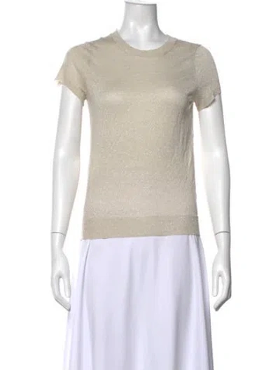 Pre-owned Enza Costa Crew Neck Short Sleeve T-shirt In Neutrals