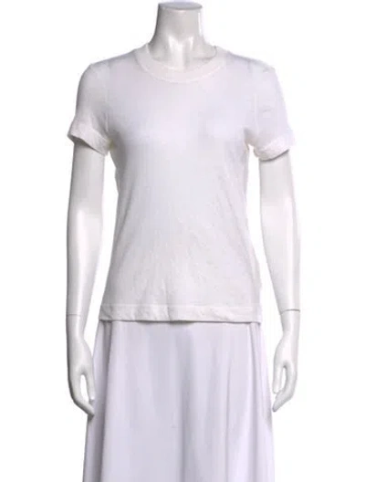 Pre-owned Enza Costa Crew Neck Short Sleeve T-shirt In White