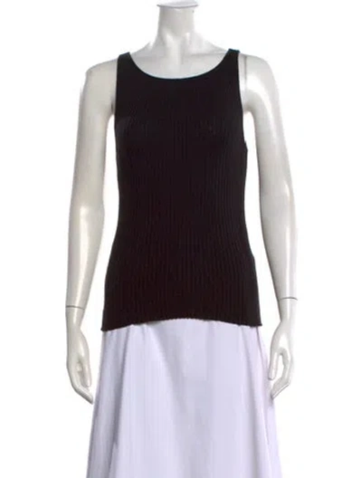 Pre-owned Enza Costa Crew Neck Sleeveless Top In Black