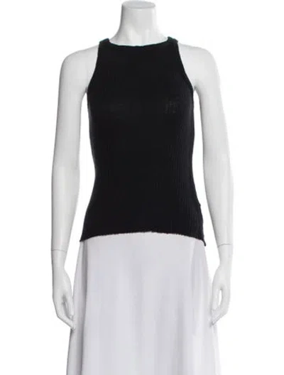 Pre-owned Enza Costa Crew Neck Sleeveless Top In Blue