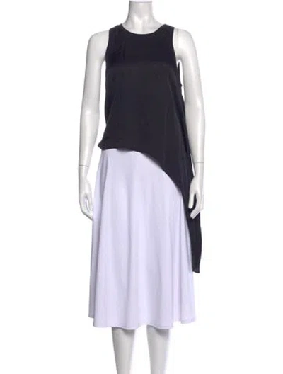Pre-owned Enza Costa Crew Neck Sleeveless Top In Blue