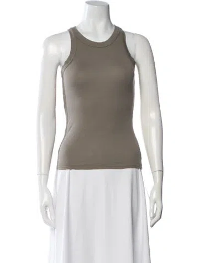 Pre-owned Enza Costa Crew Neck Sleeveless Top In Green