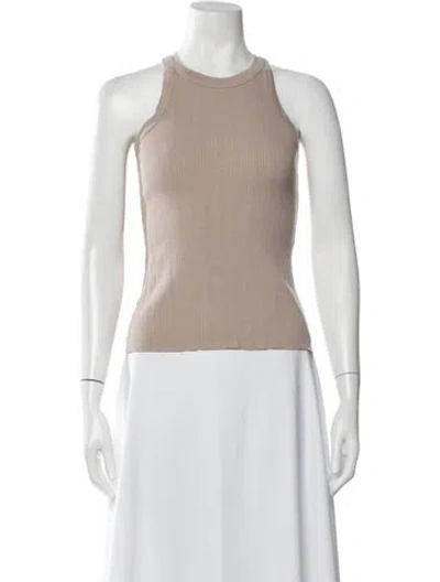 Pre-owned Enza Costa Crew Neck Sleeveless Top In Neutrals