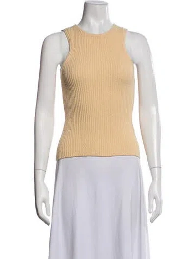 Pre-owned Enza Costa Crew Neck Sleeveless Top In Neutrals
