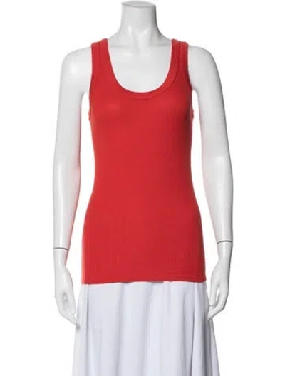 Pre-owned Enza Costa Crew Neck Sleeveless Top In Orange